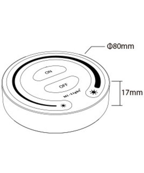 Milight / MiBoxer Draadloze Dimmer voor enkel kleurige LEDStrips