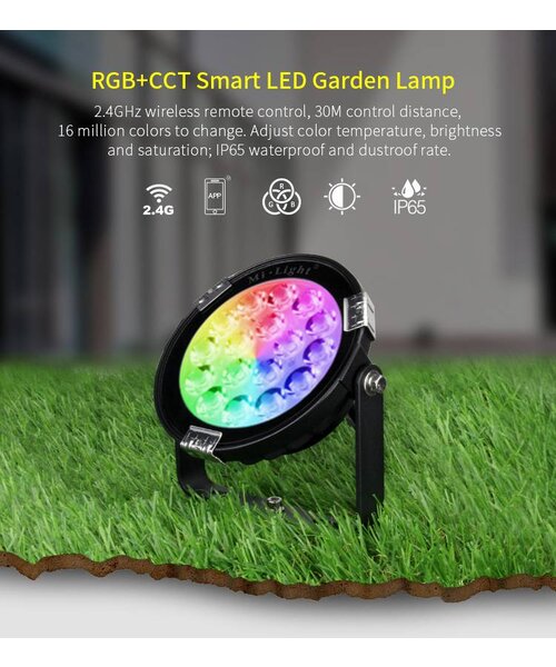 Milight / MiBoxer 9 Watt 230 Volt RGB + Warm Wit + Koud Wit Tuinlamp