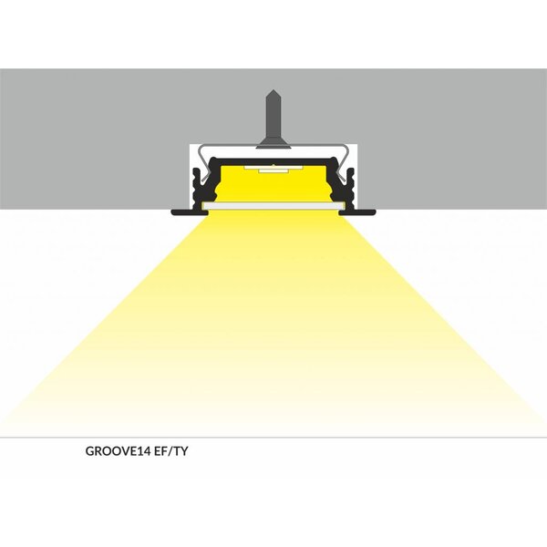 TOPMET Aluminium inbouw profiel 2 meter voor 10mm ledstrips Groove10