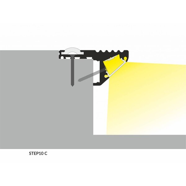 TOPMET Aluminium LED Profiel 1 meter voor traptreden STEP10