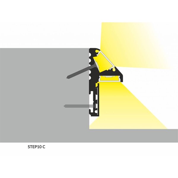 TOPMET Aluminium LED Profiel 1 meter voor traptreden STEP10