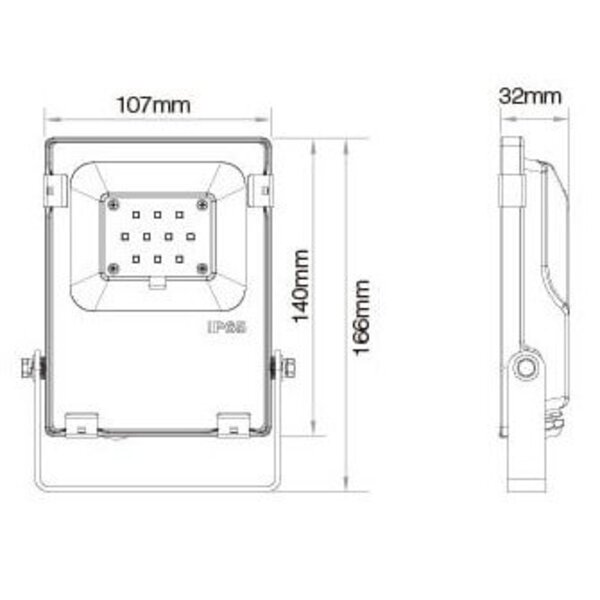 Milight / MiBoxer 10 Watt RGB+CCT LED Floodlight Warm Wit + Koud Wit