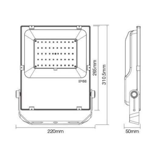 Milight / MiBoxer 50 Watt RGB+CCT LED Floodlight Warm Wit + Koud Wit