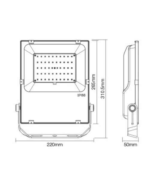 Milight / MiBoxer 50 Watt RGB+CCT LED Floodlight Warm Wit + Koud Wit