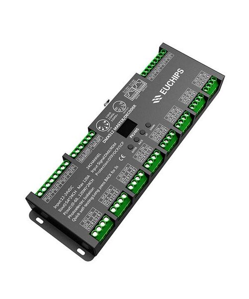 Euchips DMX RGB Master/Decoder 24 kanalen Max 120A 12-24V