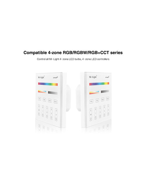 Milight / MiBoxer Draadloos 2,4Ghz Inbouw Wandpaneel 230 Volt 4 Zone RGB+CCT