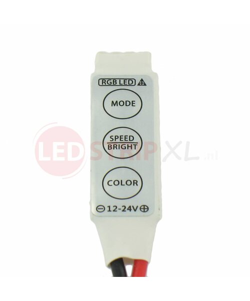 Mini controller met draad voor RGB ledstrips 12-24V