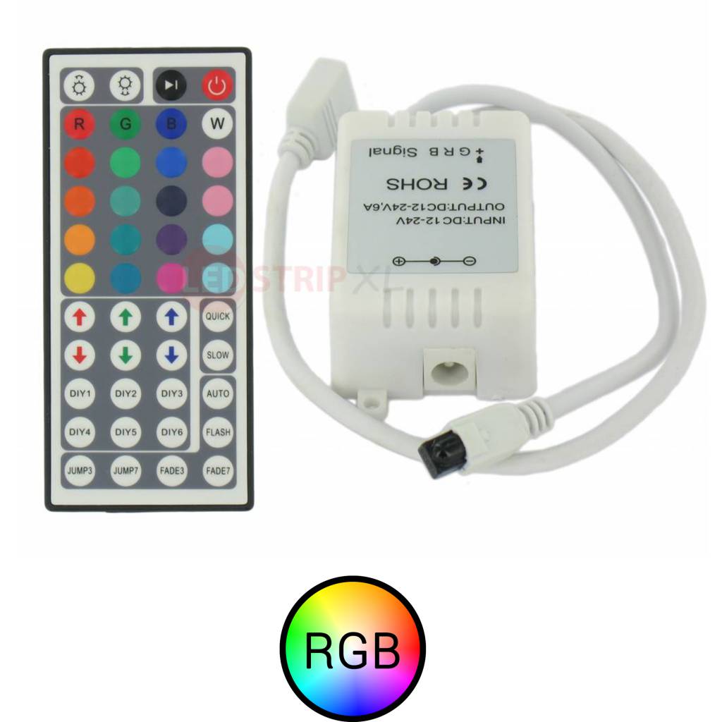 RGB IR controller met afstandsbediening| - LEDStripXL