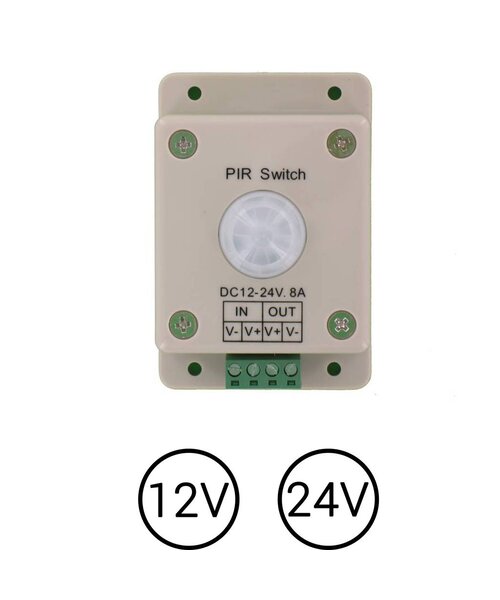 ledstrip opbouw bewegingsmelder met PIR sensor voor 12-24V strips