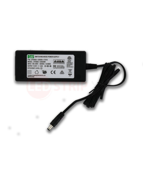 DYS LEDstrip voedingsadapter 12V - 5A – 60 Watt - TÜV keurmerk - Efficiëntielevel 5