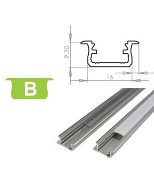 Lumines Aluminium Inbouw Profiel Middel 2 meter