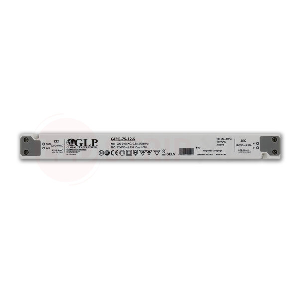 GLP Extra smalle LED driver/transformator 12V 75W 6.25A