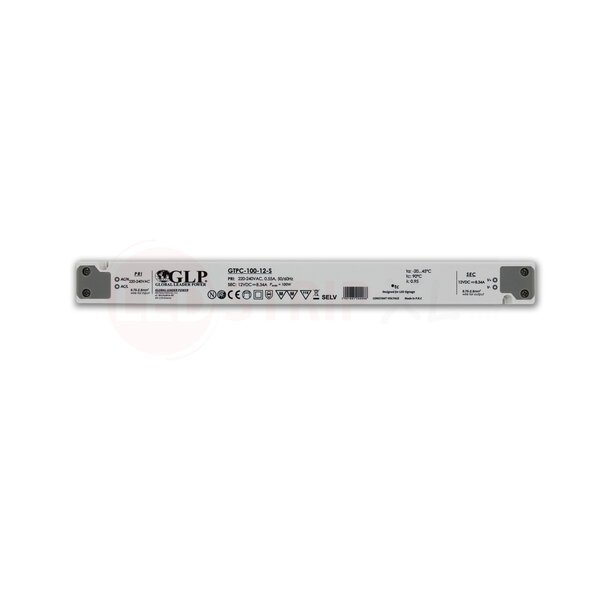 GLP Extra smalle LED driver/transformator 12V 100W 8.34A