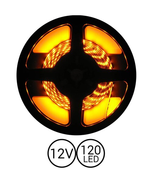 PowerLED Geel 0,5 t/m 2,5 Meter 120LED per meter 12 Volt