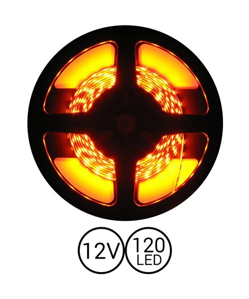 PowerLED Oranje 0,5 t/m 2,5 Meter 120LED per meter 12 Volt