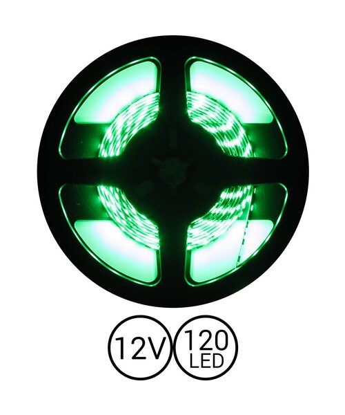 PowerLED Groen 0,5 t/m 2,5 Meter 120LED per meter 12 Volt