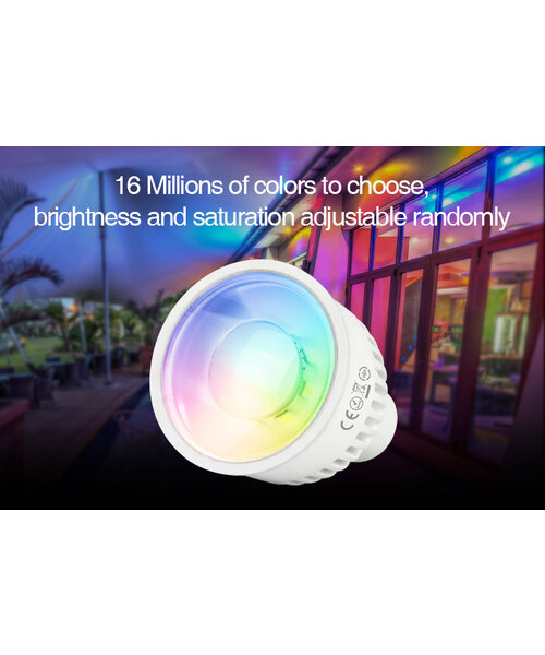 Milight / MiBoxer RGB+CCT LED Spot 6W GU10 met diffuse lens