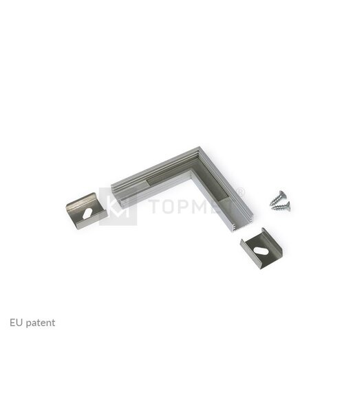 TOPMET 90 graden hoek connector voor Topmet SLIM8 opbouw profiel 8mm