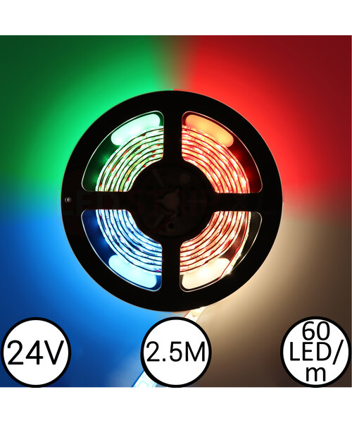 LEDStrip RGBW 2,5 Meter 60 LED per meter 24 Volt