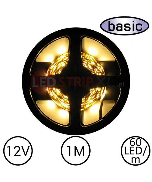 LED Strip Warm Wit 1 Meter 60 LED per meter 12 Volt - Basic