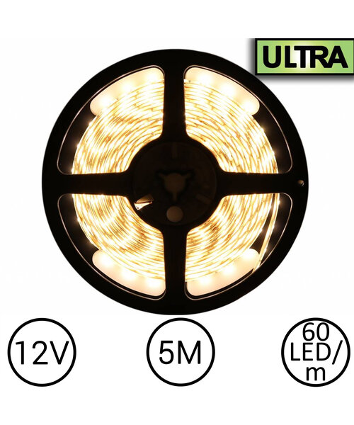 LED Strip Warm Wit 5 Meter 60 LED per meter 12 Volt - Ultra