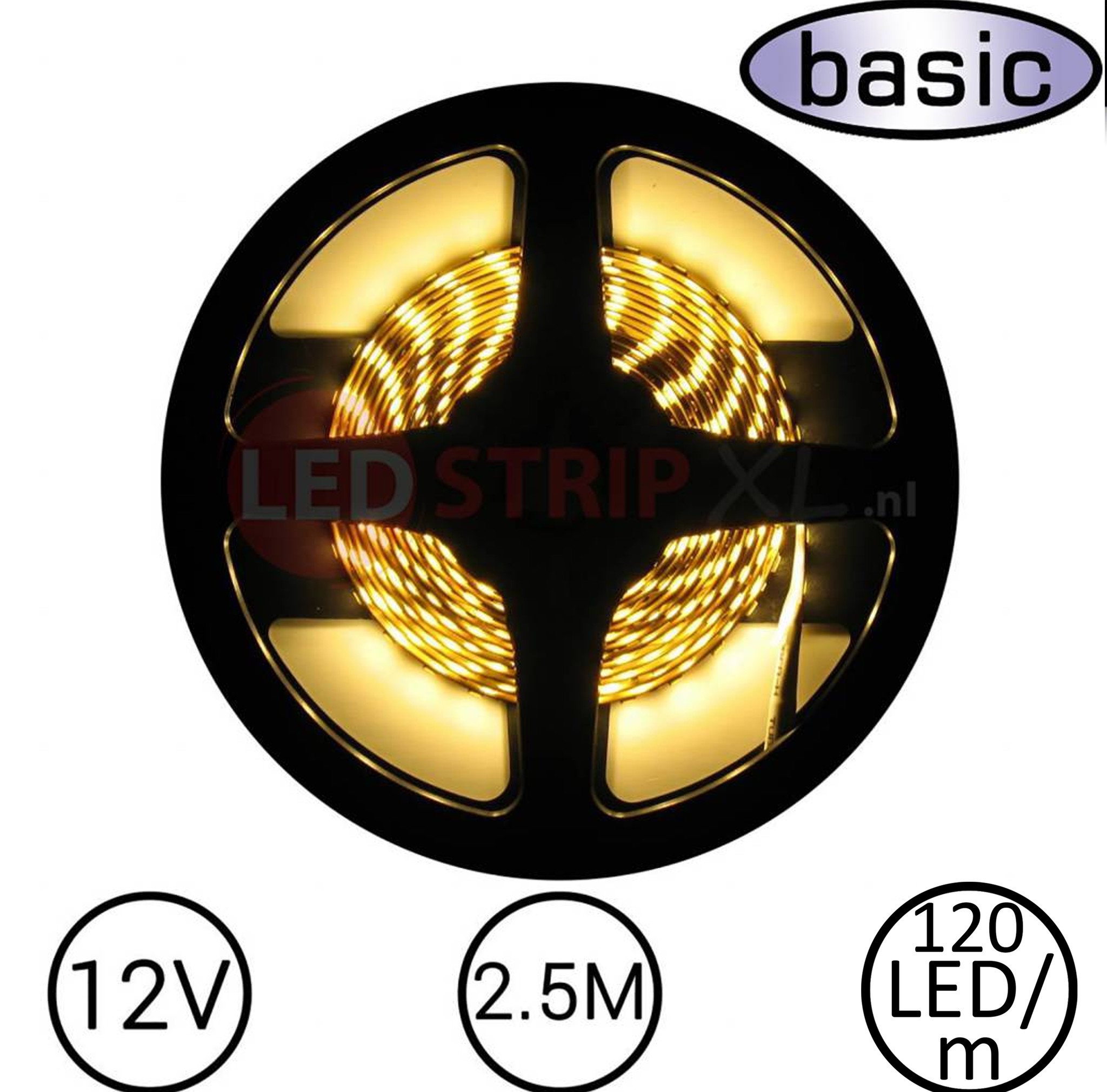 pakket tweedehands kunstmest LEDStrip Warm Wit 2,5 Meter 120LED per meter 12V| LEDStripXL - LEDStripXL