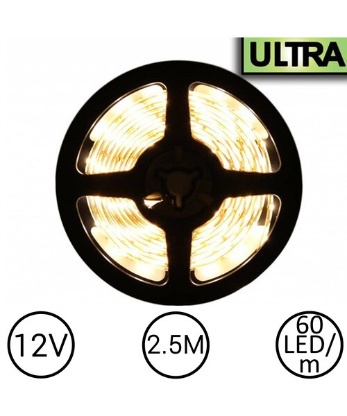 LED Strip Warm Wit 2.5 Meter 60 LED per meter 12 Volt - Ultra