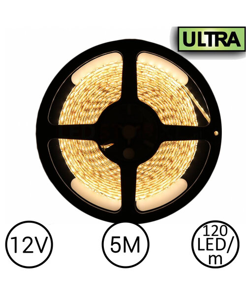 LED Strip Warm Wit 5 Meter 120 LED per meter 12 Volt - Ultra
