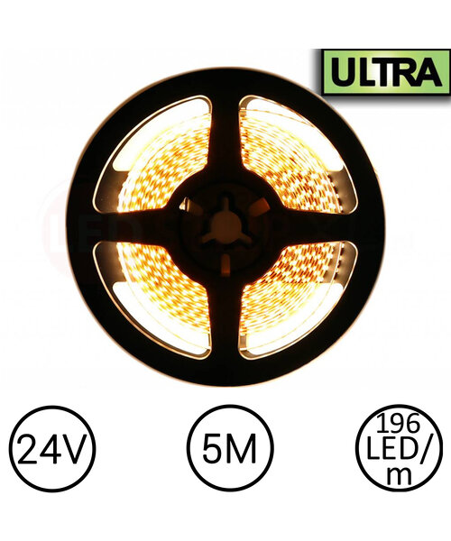 Epistar LED Strip Warm Wit 5 meter 196 LED 24 Volt - Ultra