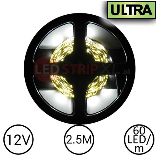 LED Strip Helder Wit 2,5 Meter 60 LED per meter 12 Volt - Ultra