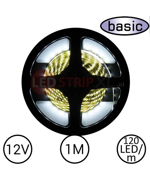 LEDStrip Helder Wit 1 Meter 120 LED 12 Volt - Basic