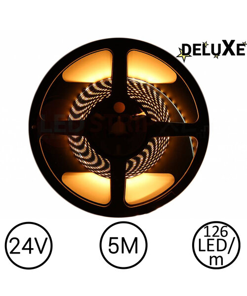 Nichia LED Strip 2000K Flame Wit 5 meter 24V - Deluxe