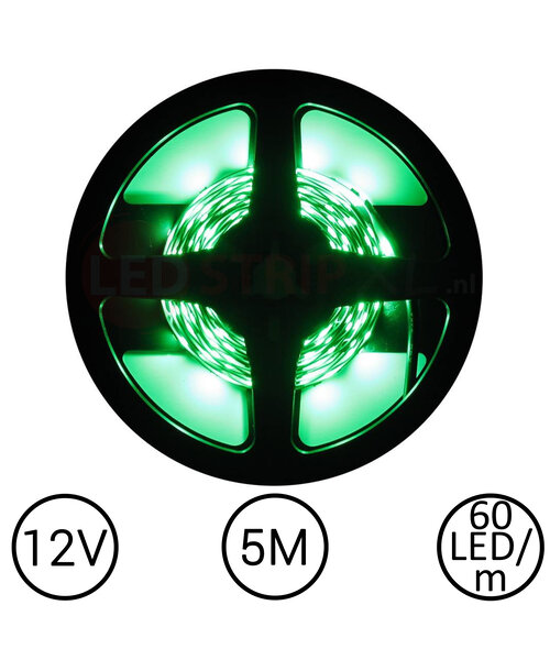 LEDStrip Groen 5 Meter 60 LED per meter 12 Volt