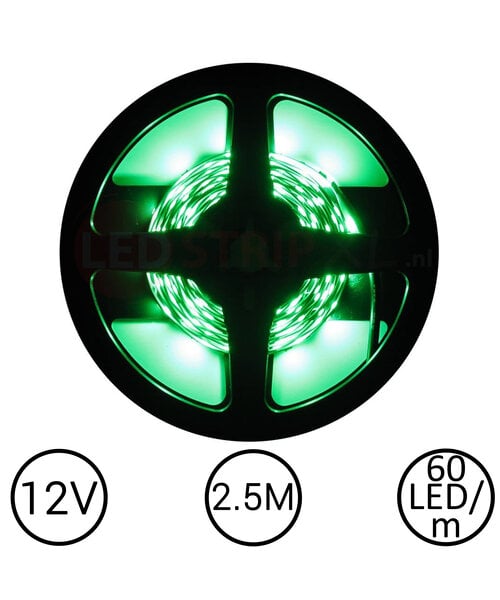 LEDStrip Groen 2,5 Meter 60 LED per meter 12 Volt