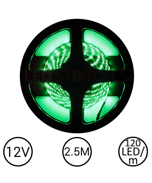 LEDStrip Groen 2,5 Meter 120 LED per meter 12 Volt