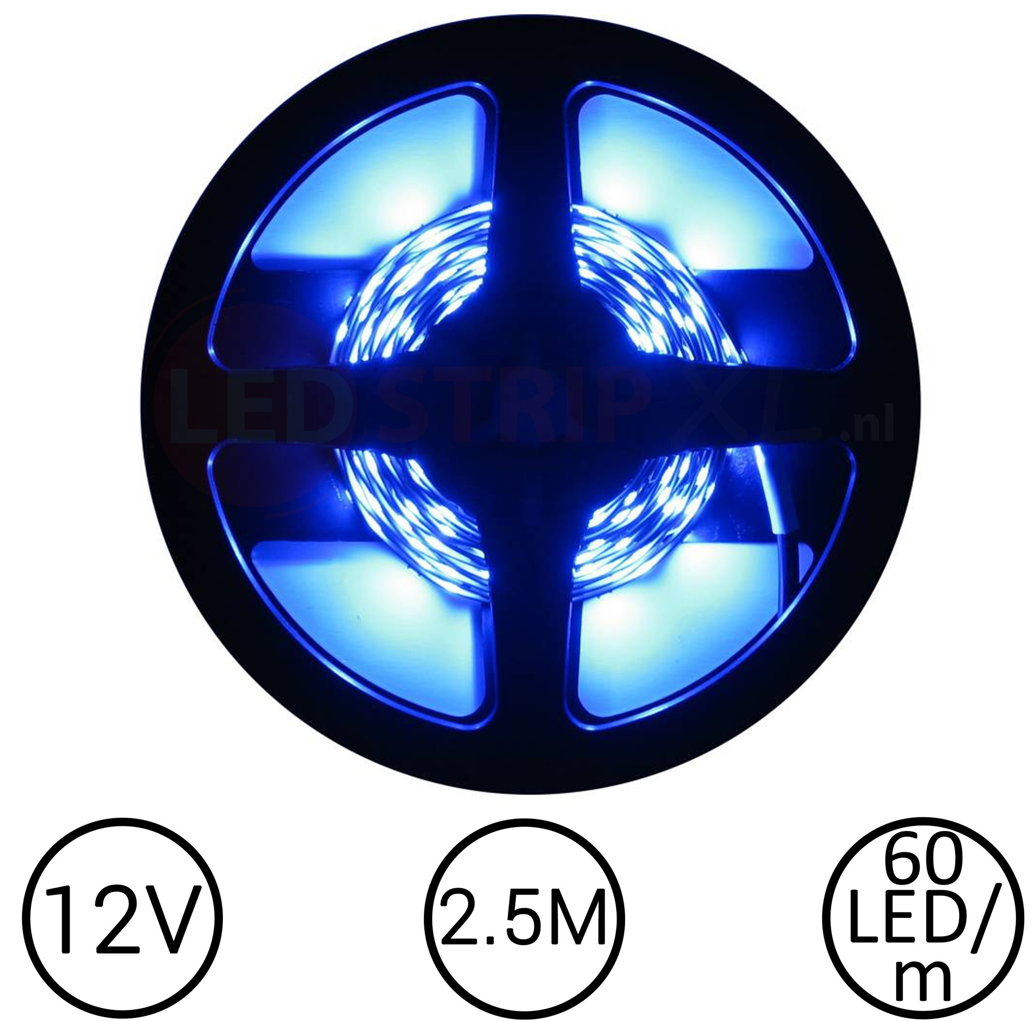 LEDStrip Blauw 2,5 Meter 60 LED 12 Volt