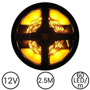LEDStrip Geel 2,5 Meter 60 LED per meter 12 Volt