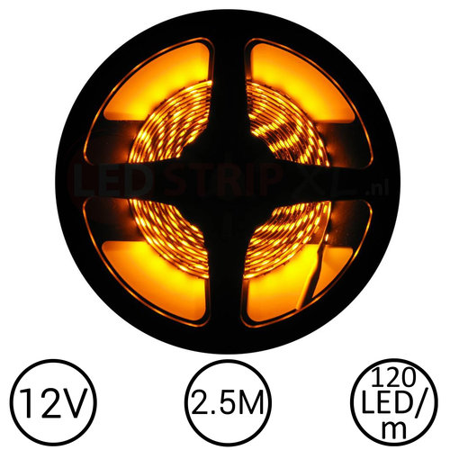 LEDStrip Geel 2,5 Meter 120 LED per meter 12 Volt