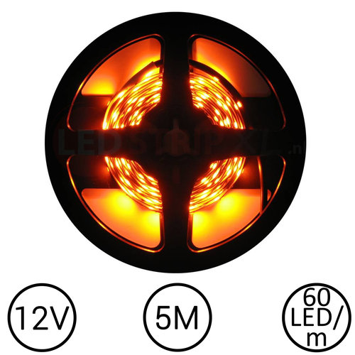 LEDStrip Oranje 5 Meter 60 LED per meter 12 Volt