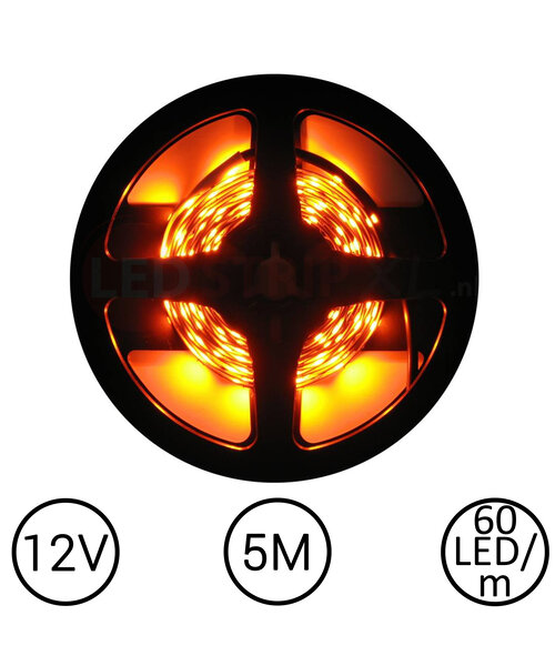 LEDStrip Oranje 5 Meter 60 LED per meter 12 Volt