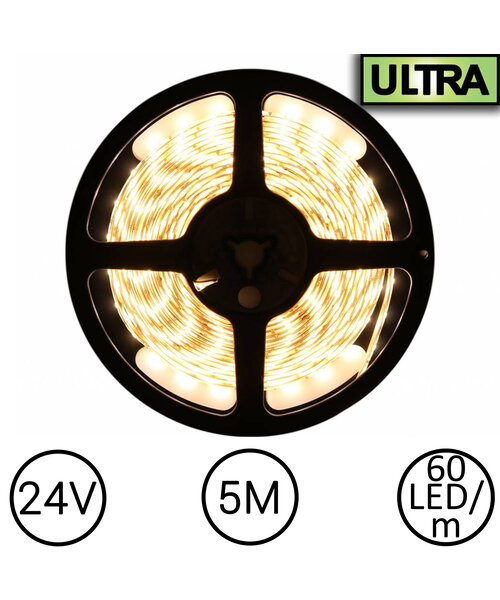 24V LED Strip Warm Wit 5 Meter 60 LED - Ultra