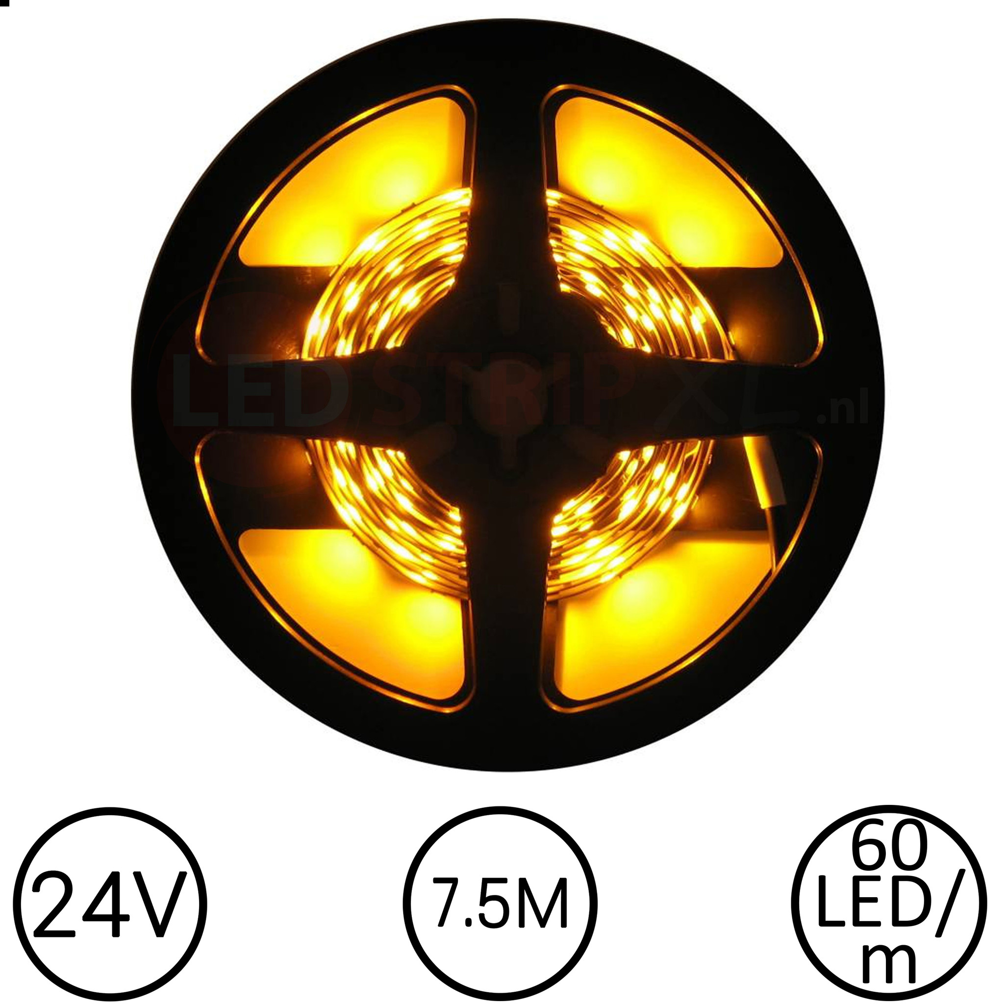 LEDStrips Geel 5 Meter 60 LED per meter 24V | - LEDStripXL