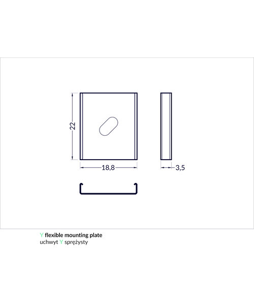 TOPMET Bevestigingsklem voor 14mm Profielen Y Flexible