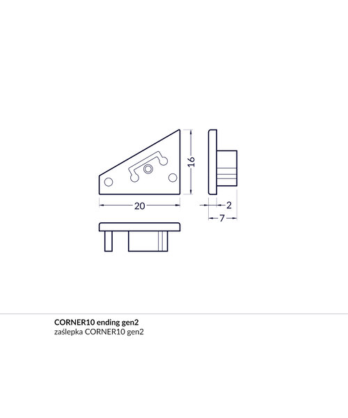 TOPMET Corner10 Einddop Zwart