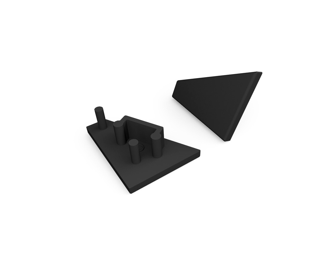 Einddoppen set Zwart 2x