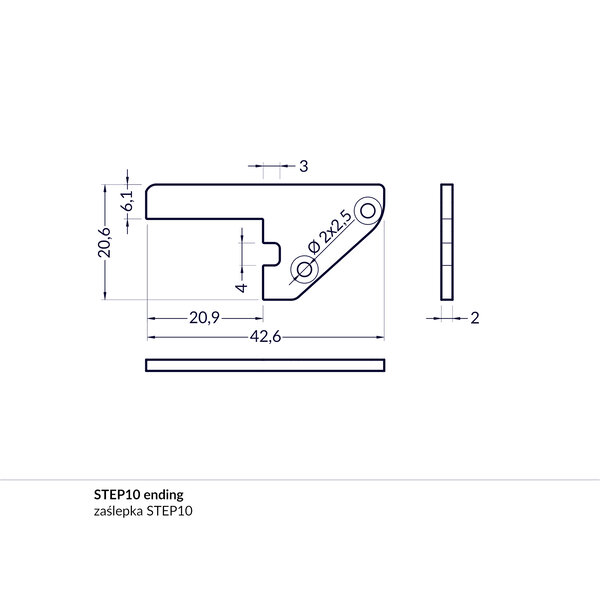 TOPMET Step10 Einddop Zilver Aluminium