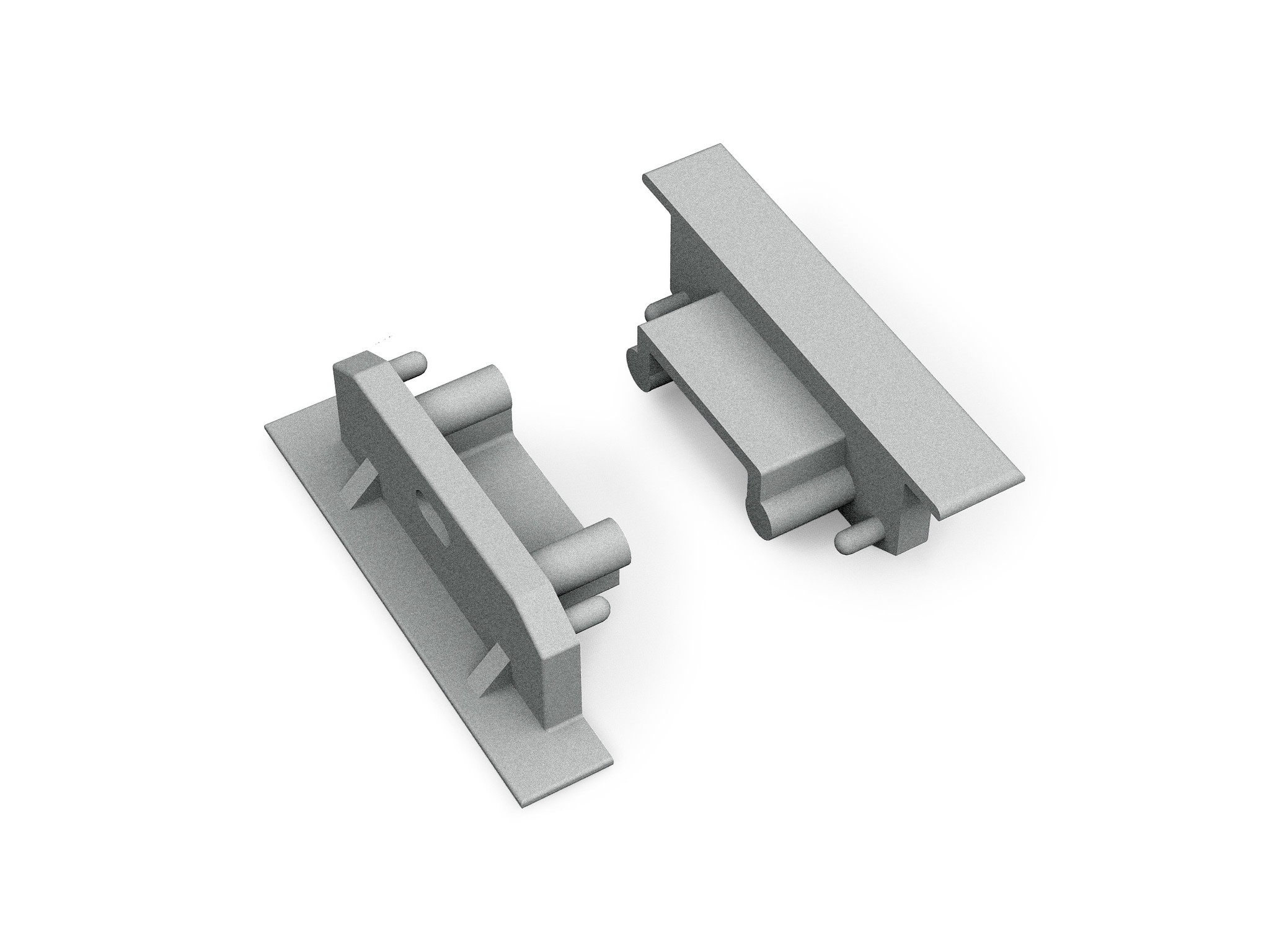 Einddoppen set Zilver 2x