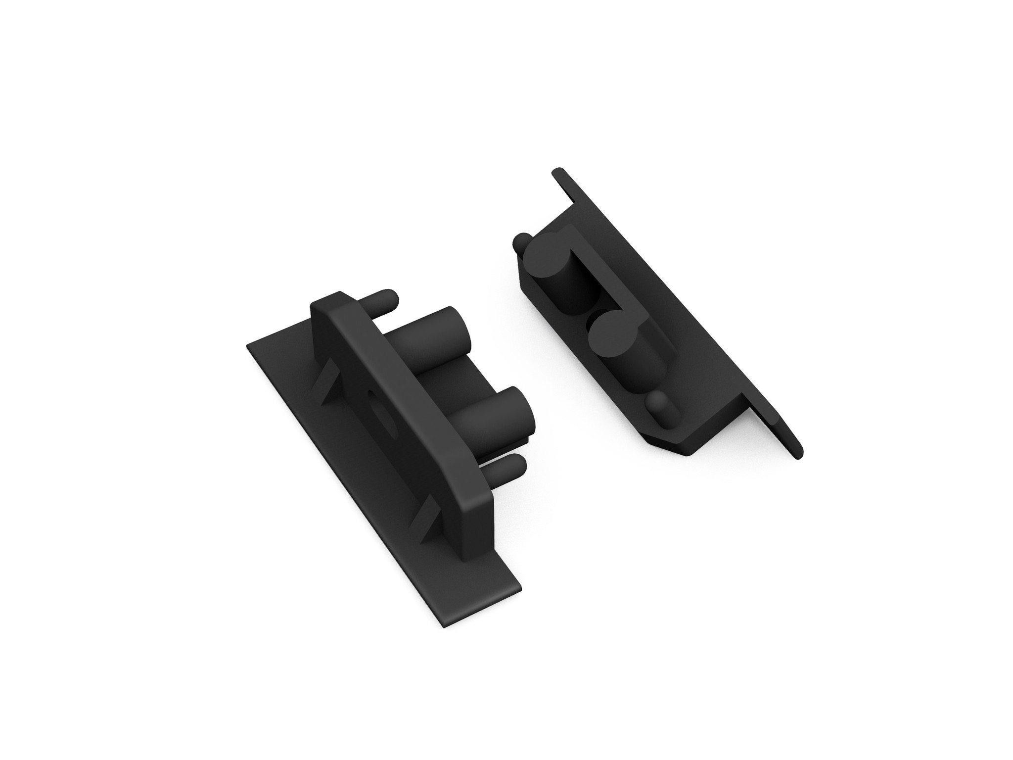 Einddoppen set Zwart 2x