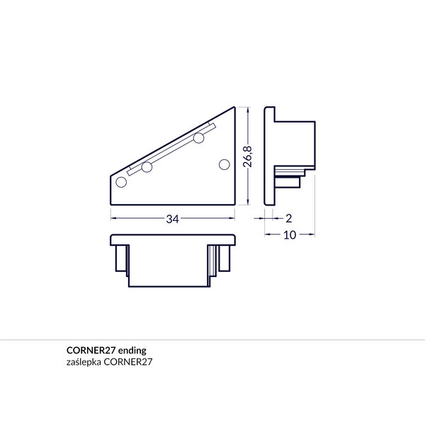TOPMET Corner27 Einddop Zilver
