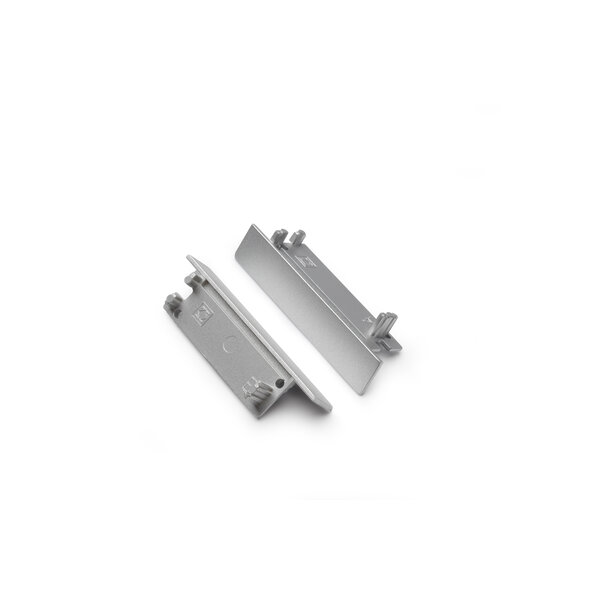 TOPMET Flat8 Einddoppen set Zilver 2x